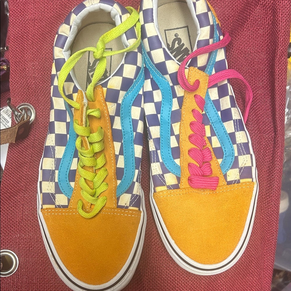 Vans Kids Colorful Checkerboard Sneakers